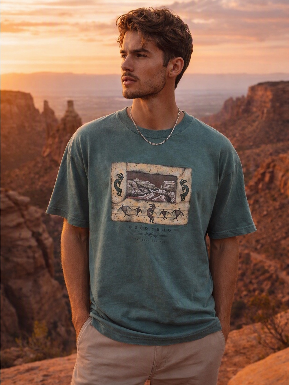 Prairie Mountain 100% Cotton Colorado National Monument Short Sleeve Tee Sz L